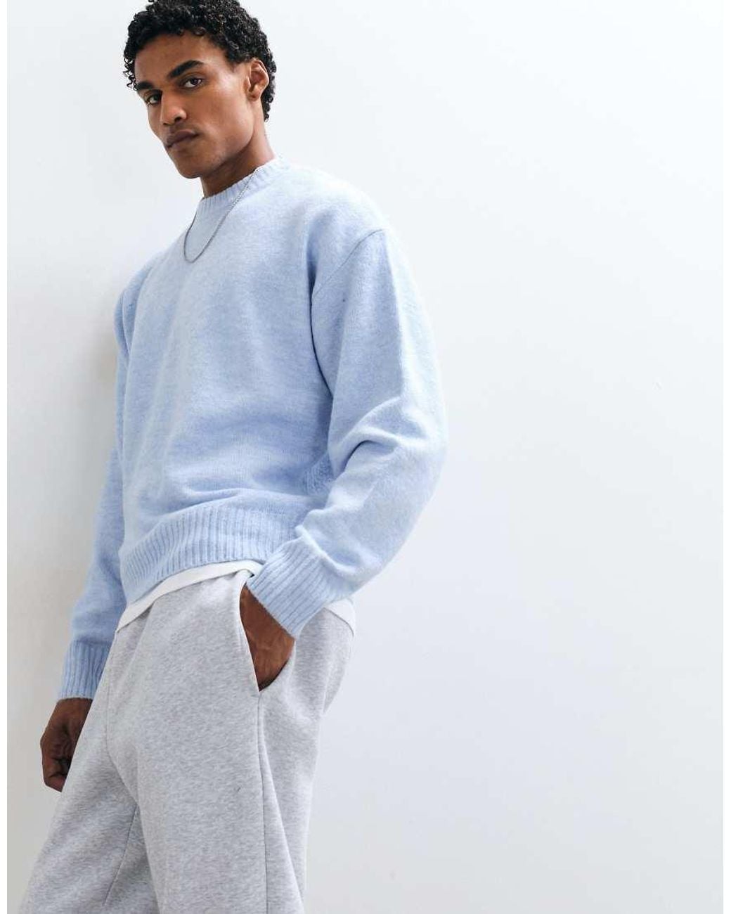 Cotton On Blue Box Fit Crew Knit for men