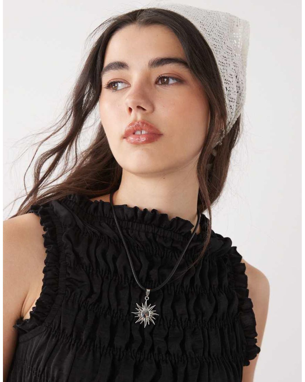 Collusion Black Satin Look Shirred Vest Co-ord