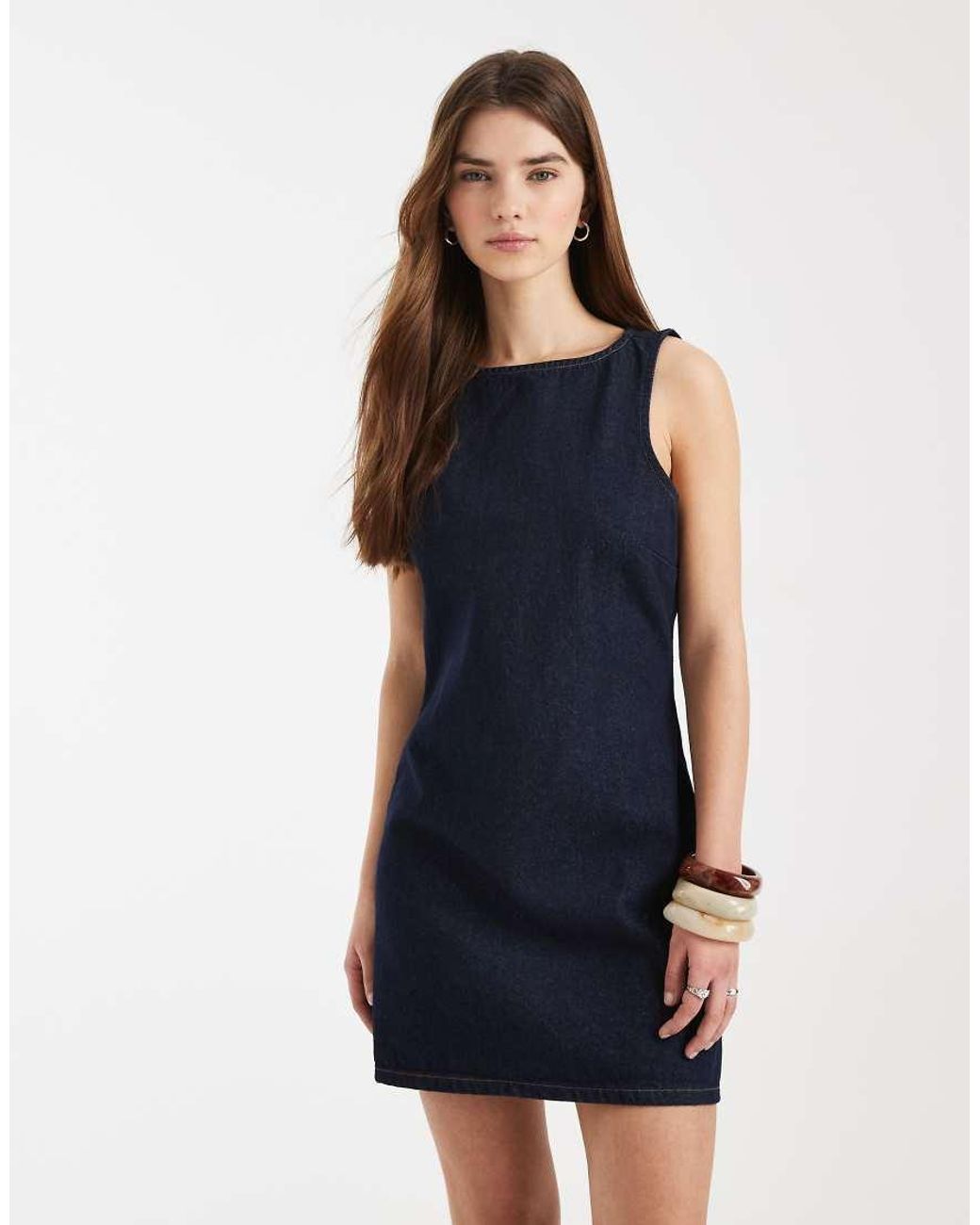 Miss Selfridge Blue Denim Shift Dress
