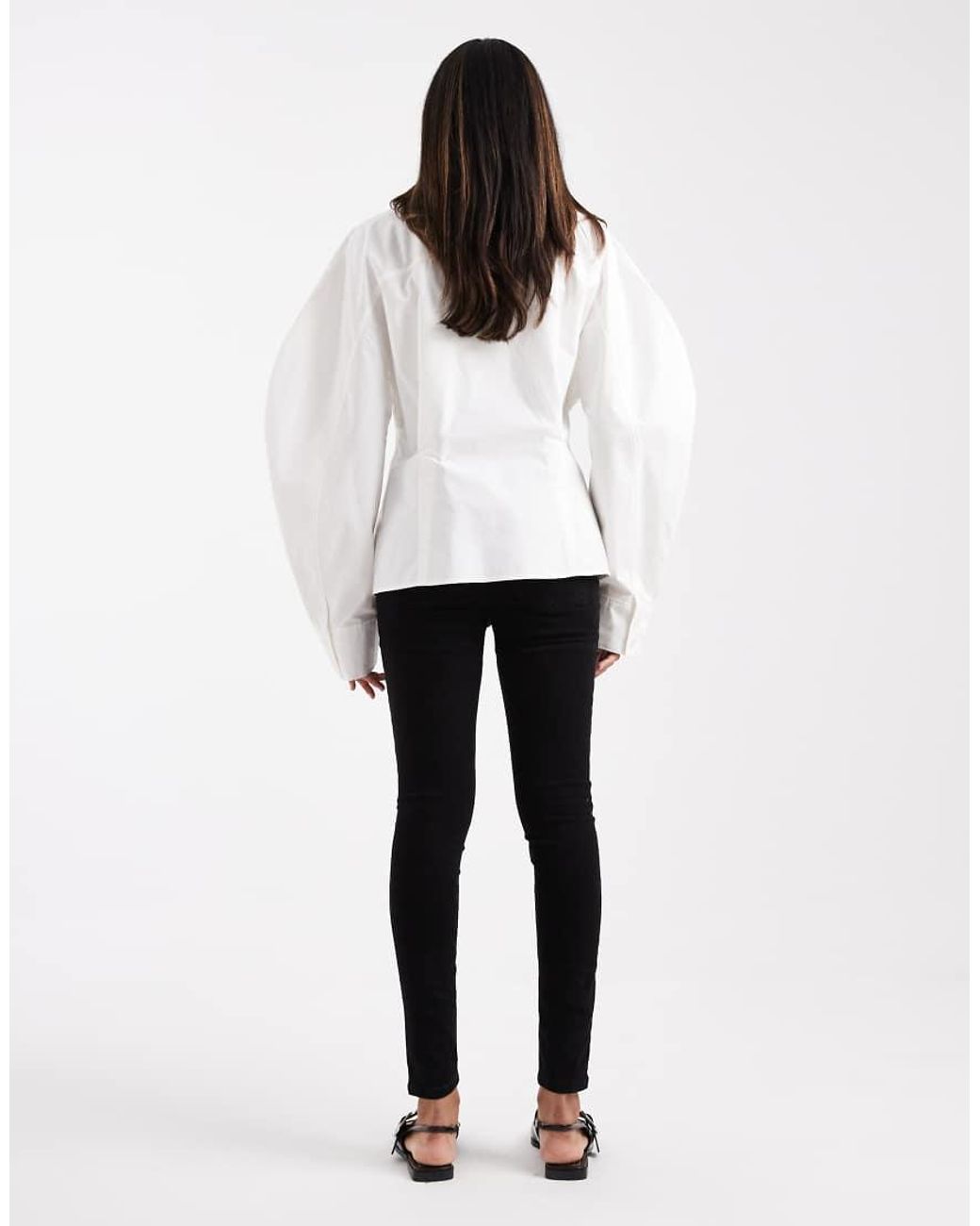 Vaqueros Negros De Corte Pitillo Con Banda Por Encima Del Vientre De Asos Design Maternity ASOS de color White