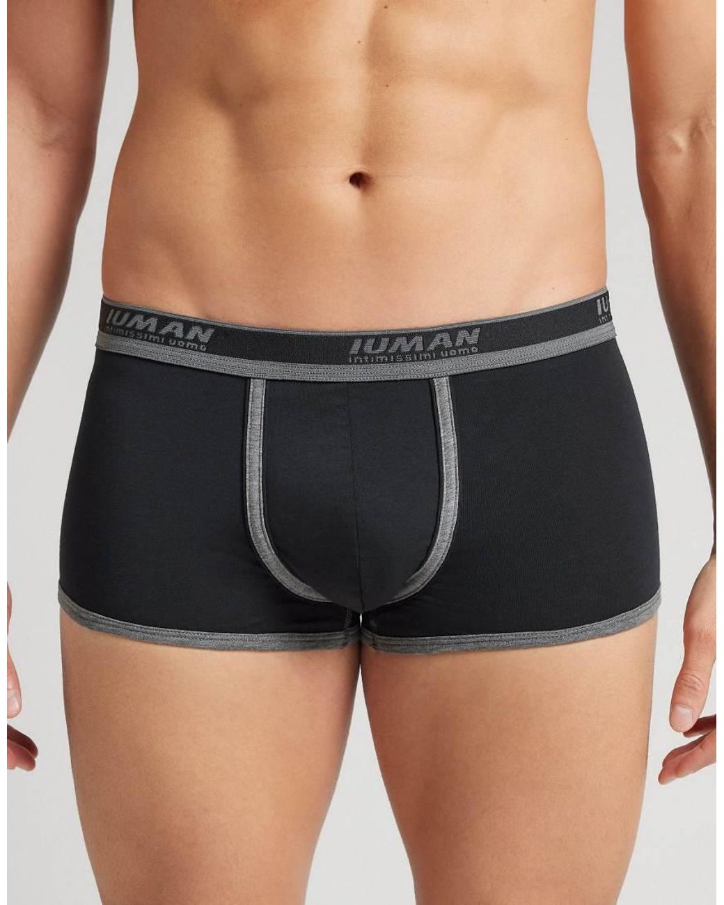 Intimissimi Black Superior Cotton Boxers With Logo for men