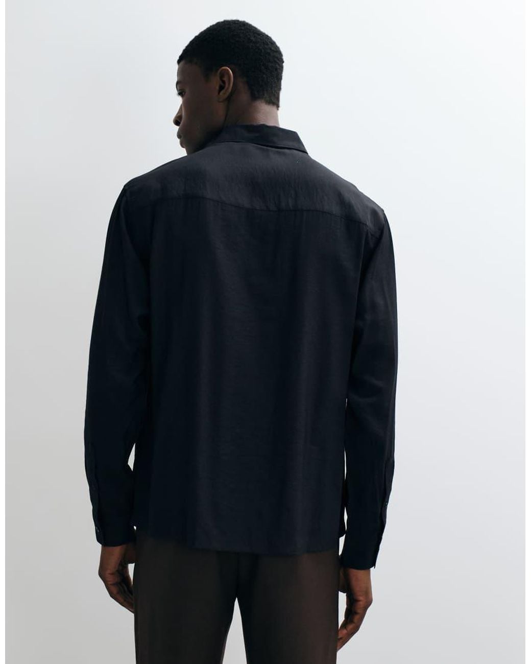ASOS Black Relaxed Flowing Shirt for men