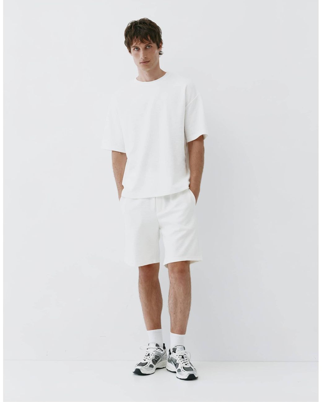 Bermuda décontracté - cassé Pull&Bear pour homme en coloris White