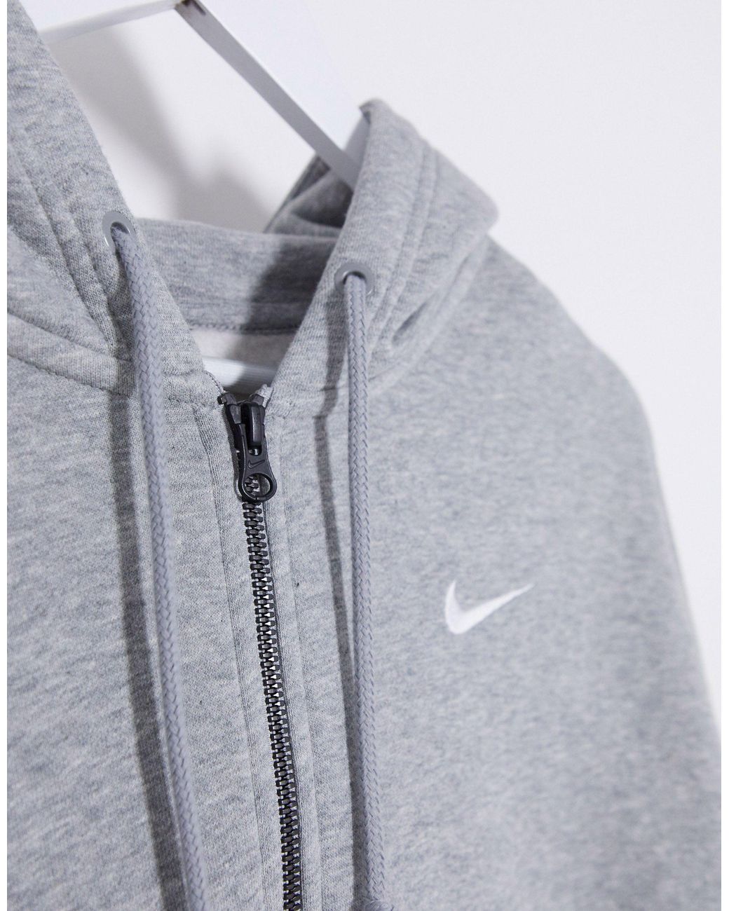 Hoodie court oversize avec petit logo virgule et fermeture éclair Nike en  coloris Gris | Lyst