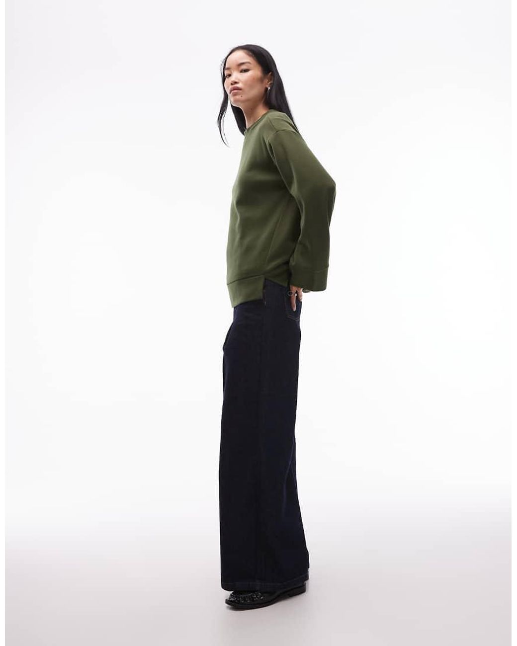 ASOS Green Supersoft Split Hem Sweatshirt