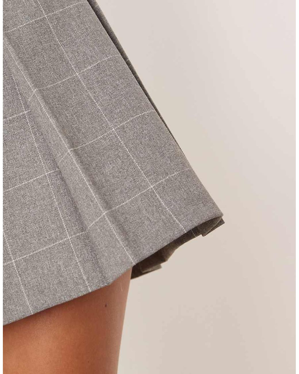ASOS Gray Tailored Pleated Mini Skirt