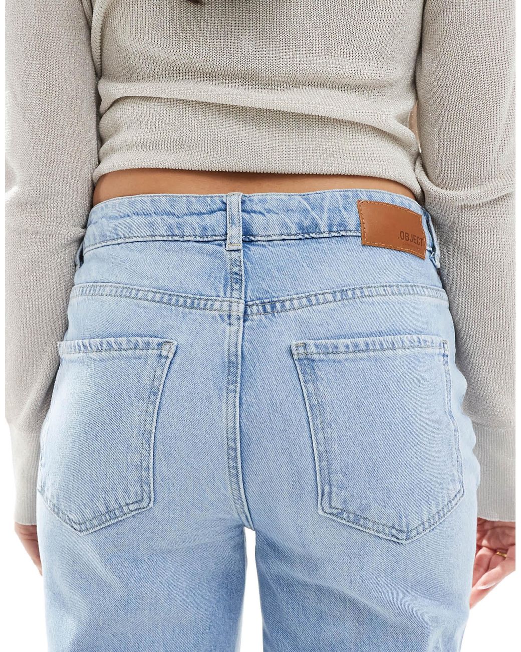Object Blue Ellen Straight Leg Jeans