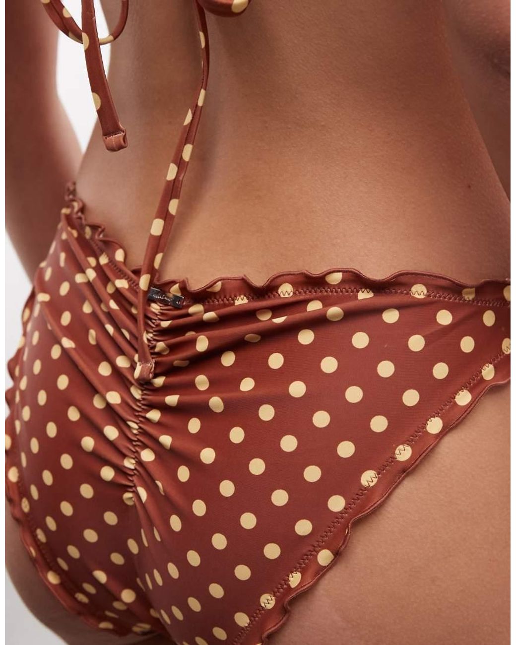 Reclaimed Vintage Brown Tie Side Bikini Bottoms