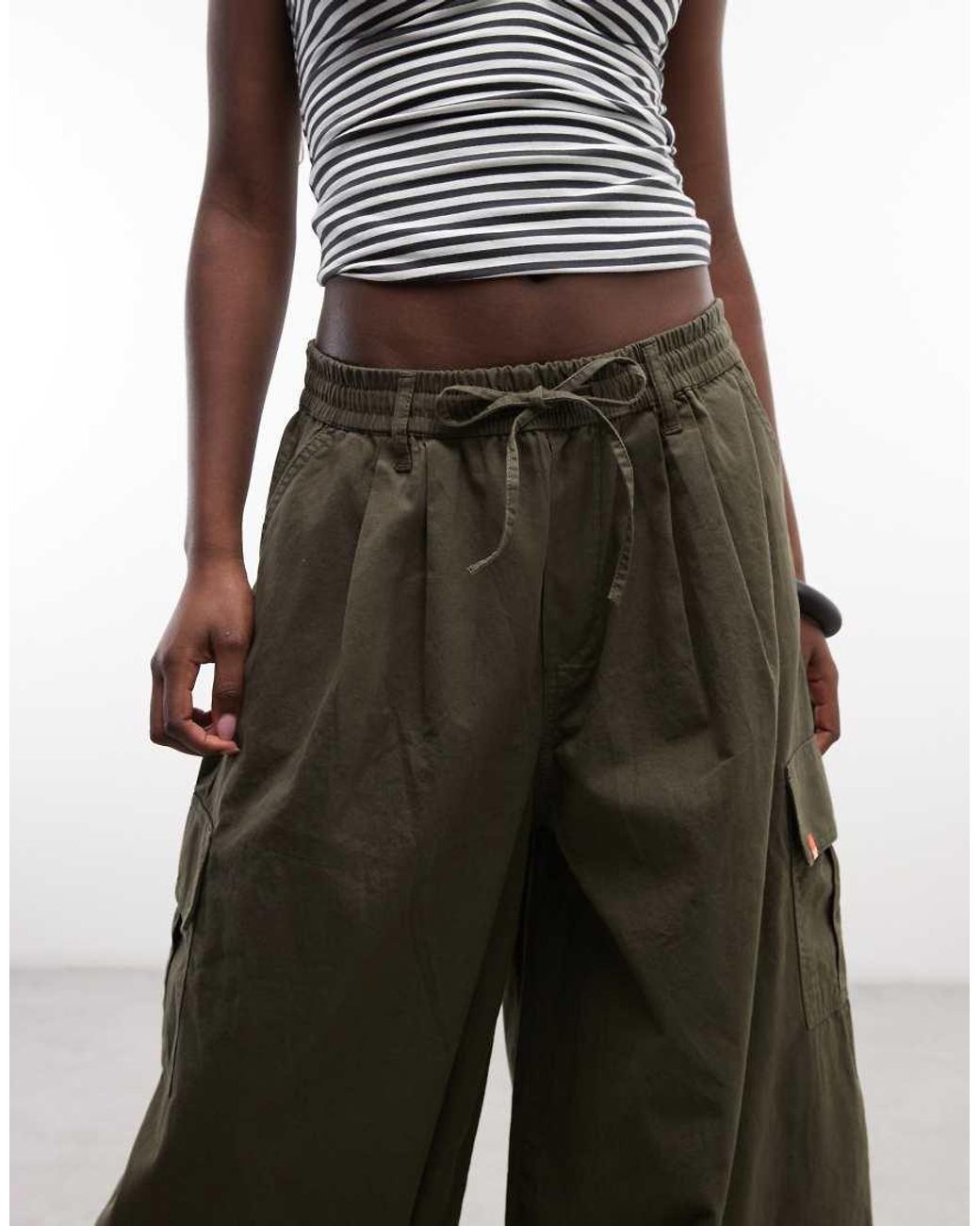 Collusion Green Utility Pocket baggy Cargo Trousers