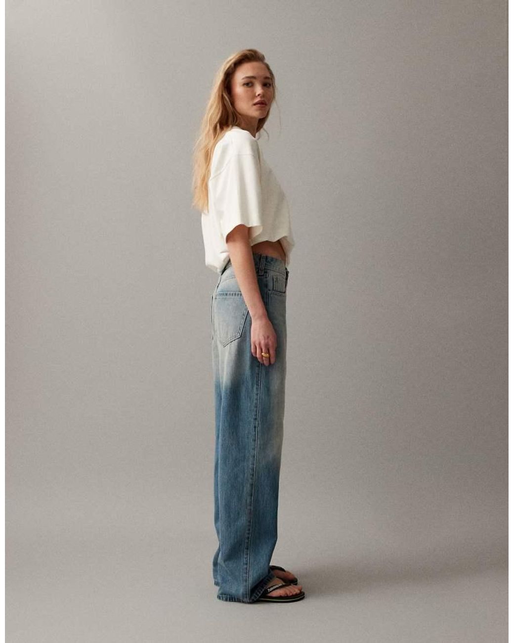 Hollister Gray High Rise baggy Jeans