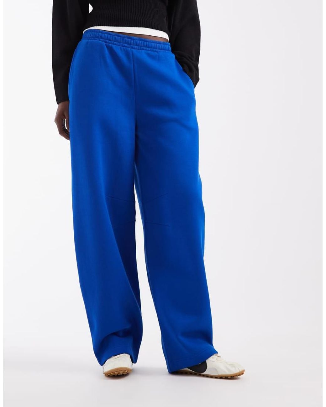 ASOS Blue Asos Design Tall Barrel Leg Brushback jogger