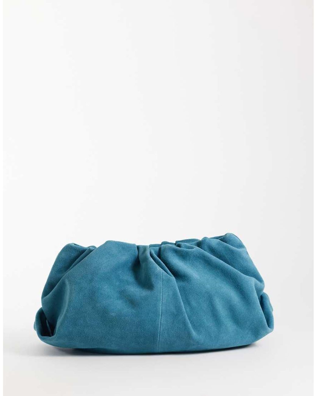 ASOS Blue Suede Cloud Clutch Bag