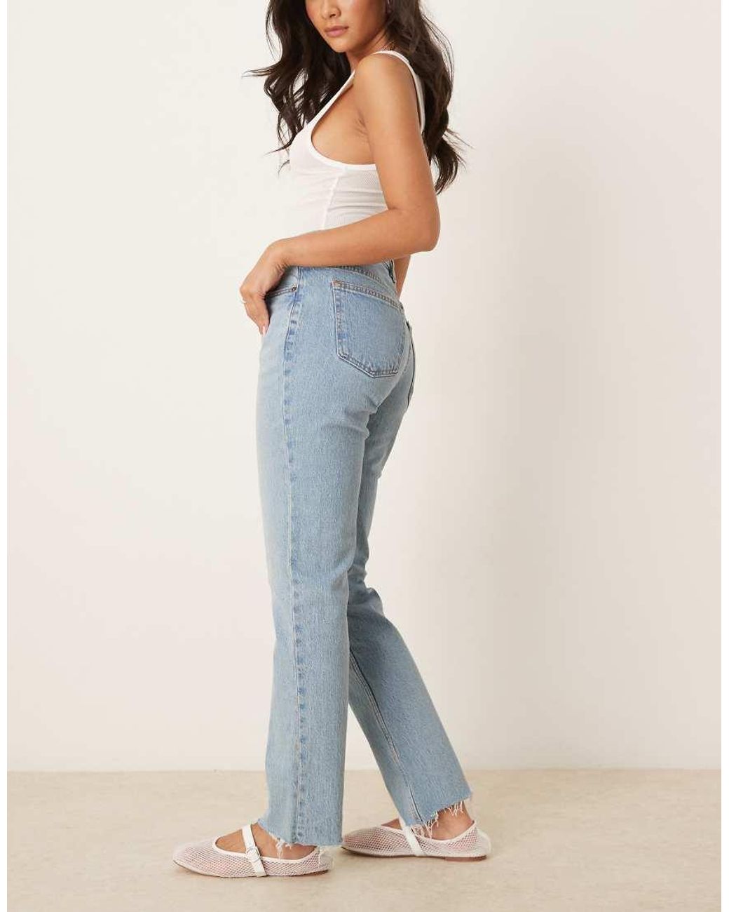 Abercrombie & Fitch Blue Curve Love Mid Rise 90's Straight Jeans