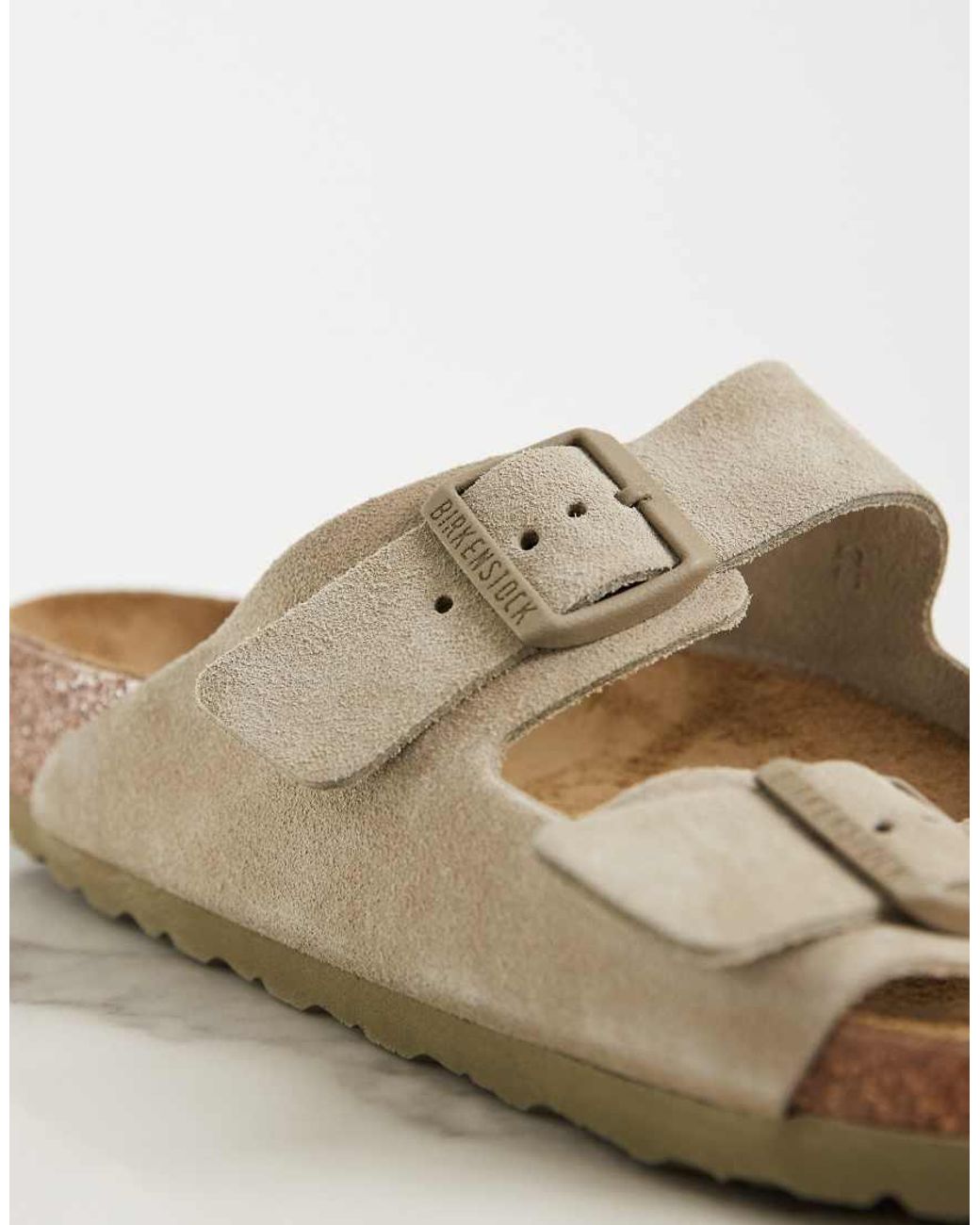 Birkenstock Natural Arizona Suede Sandals