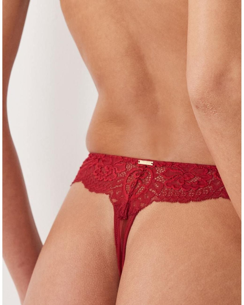 Boux Avenue Red Emma Rose Lace G-string
