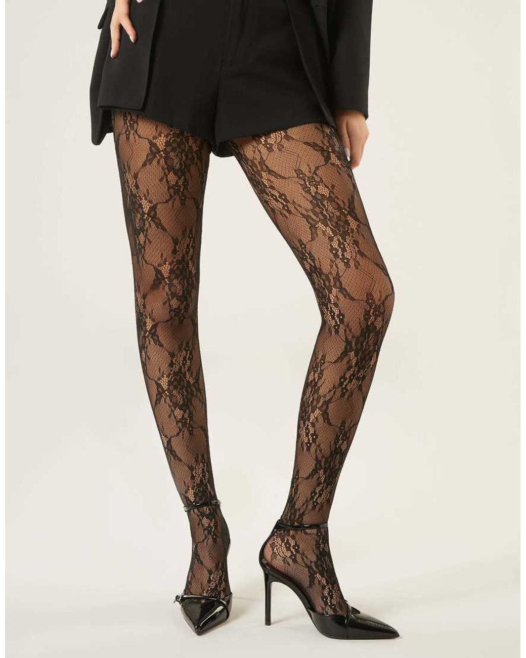 Calzedonia Natural Floral Lace Tights