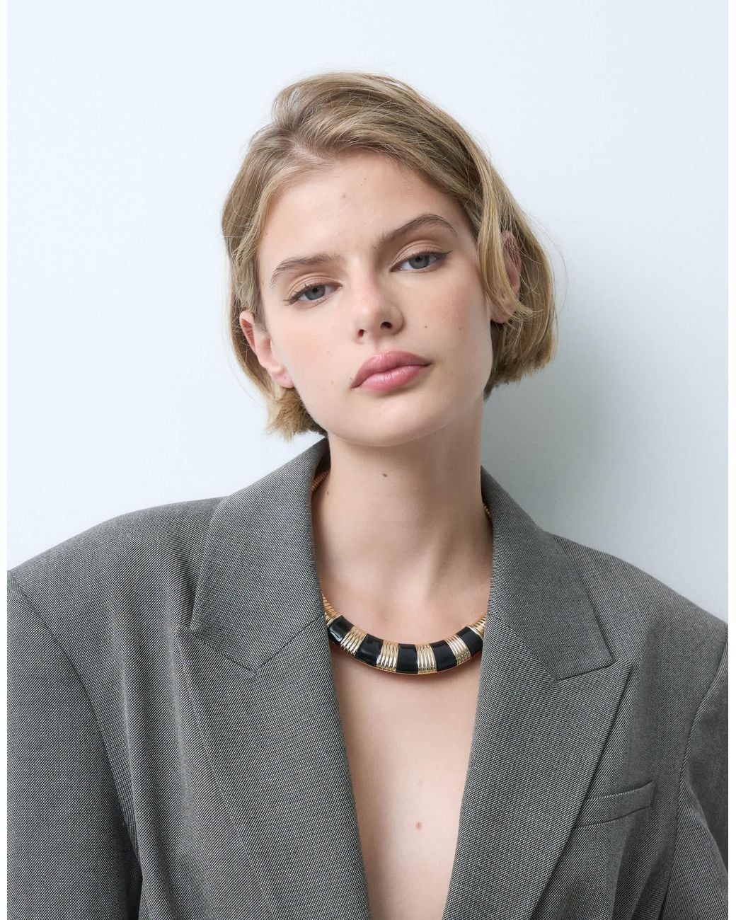 Snake Evolution Chain ASOS Statement Snake Chain Necklace With Black Stripes in Gray | Lyst