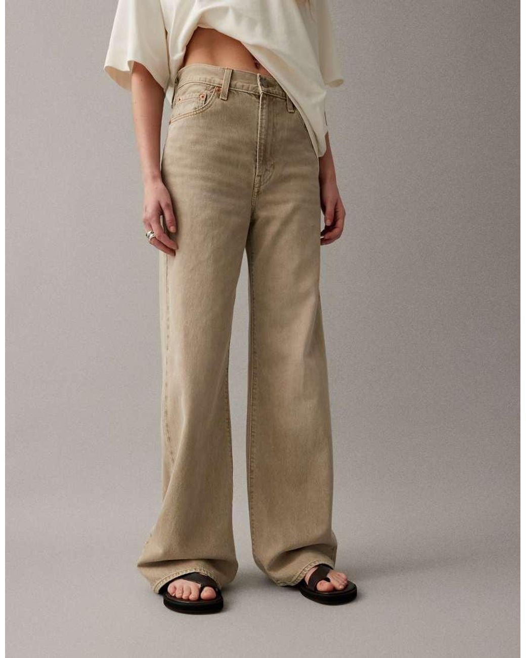 Levi's Brown Ribcage Wide Leg Jeans