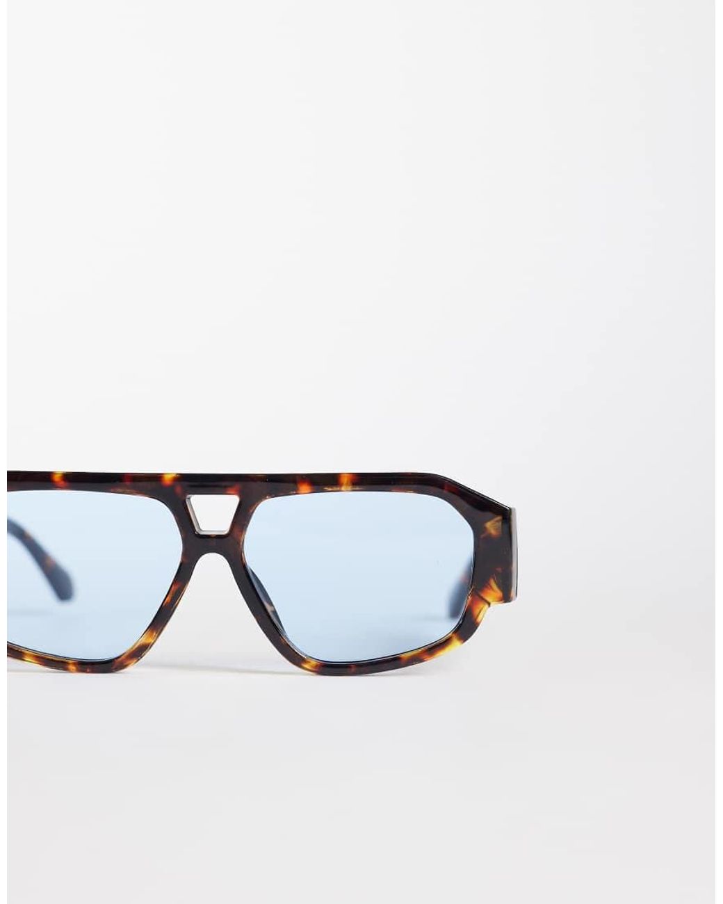 Kaiia Exclusive Rectangle Aviator Blue Lens Sunglasses