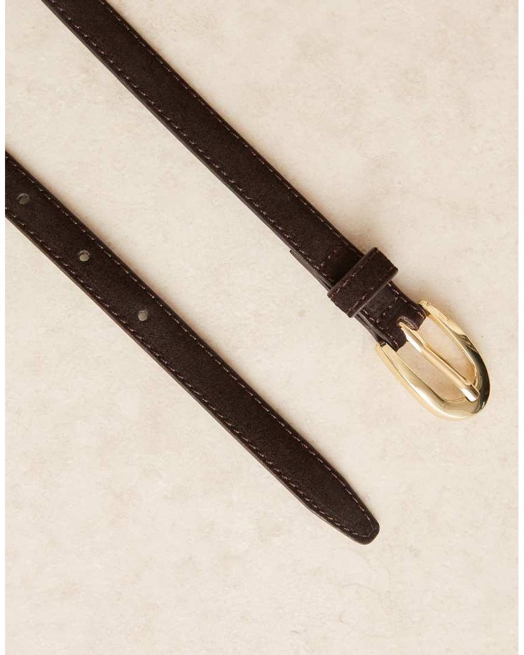 Mango Blue Slim Leather Belt