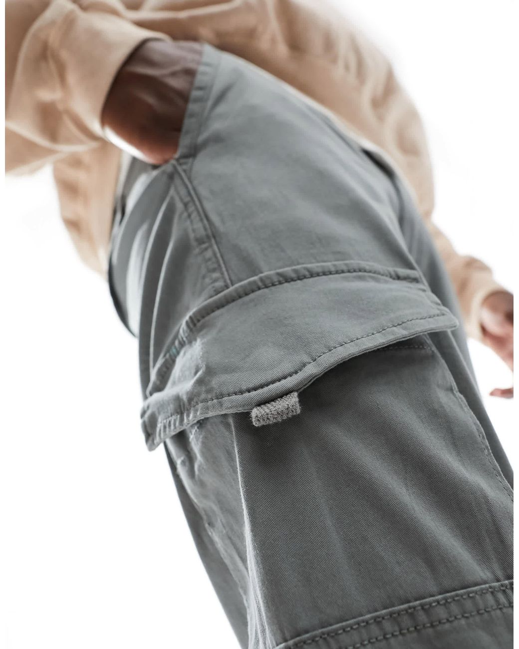 Jack & Jones White Intelligence Cuffed Cargo Trouser for men