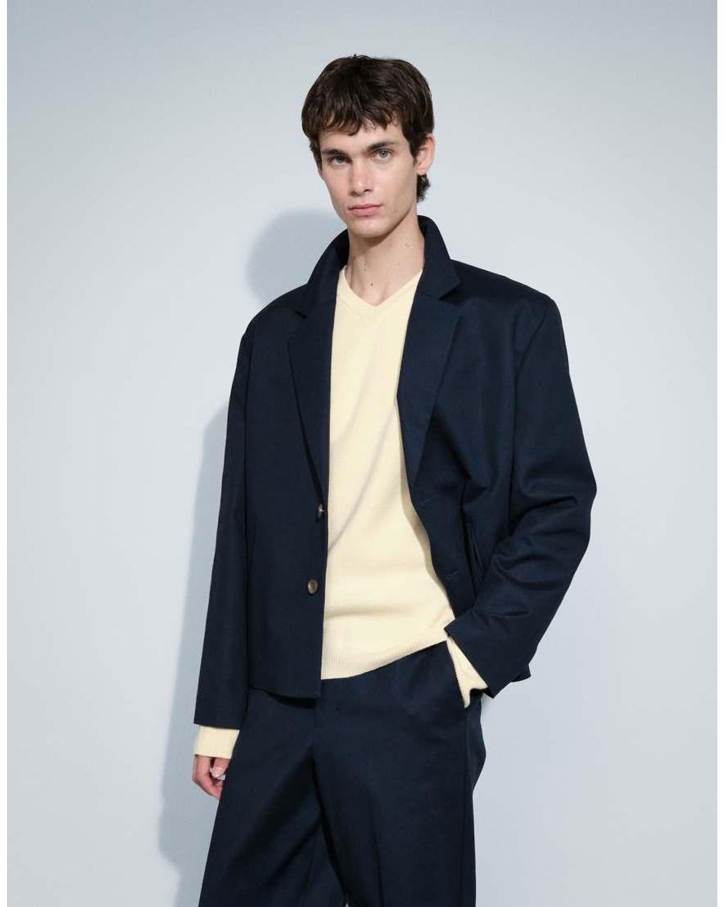 ASOS Blue Boxy Suit Jacket for men