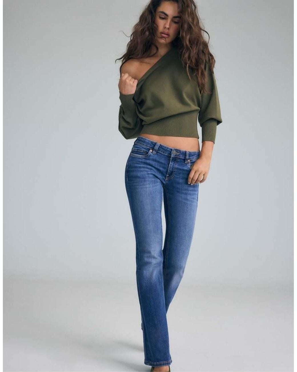 Stradivarius Blue D67 Slim Fit Boot-cut Jeans