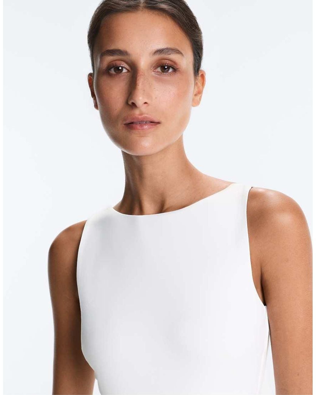 Oysho White Comfortlux Open-Back Body