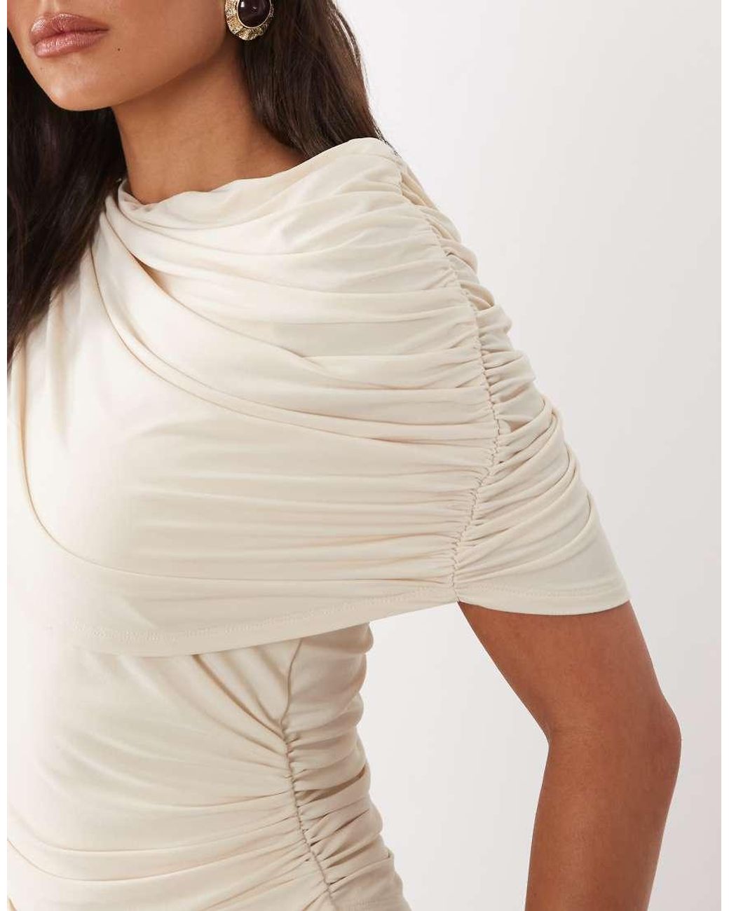 ASOS Yellow Draped Asymetric Wrap Top