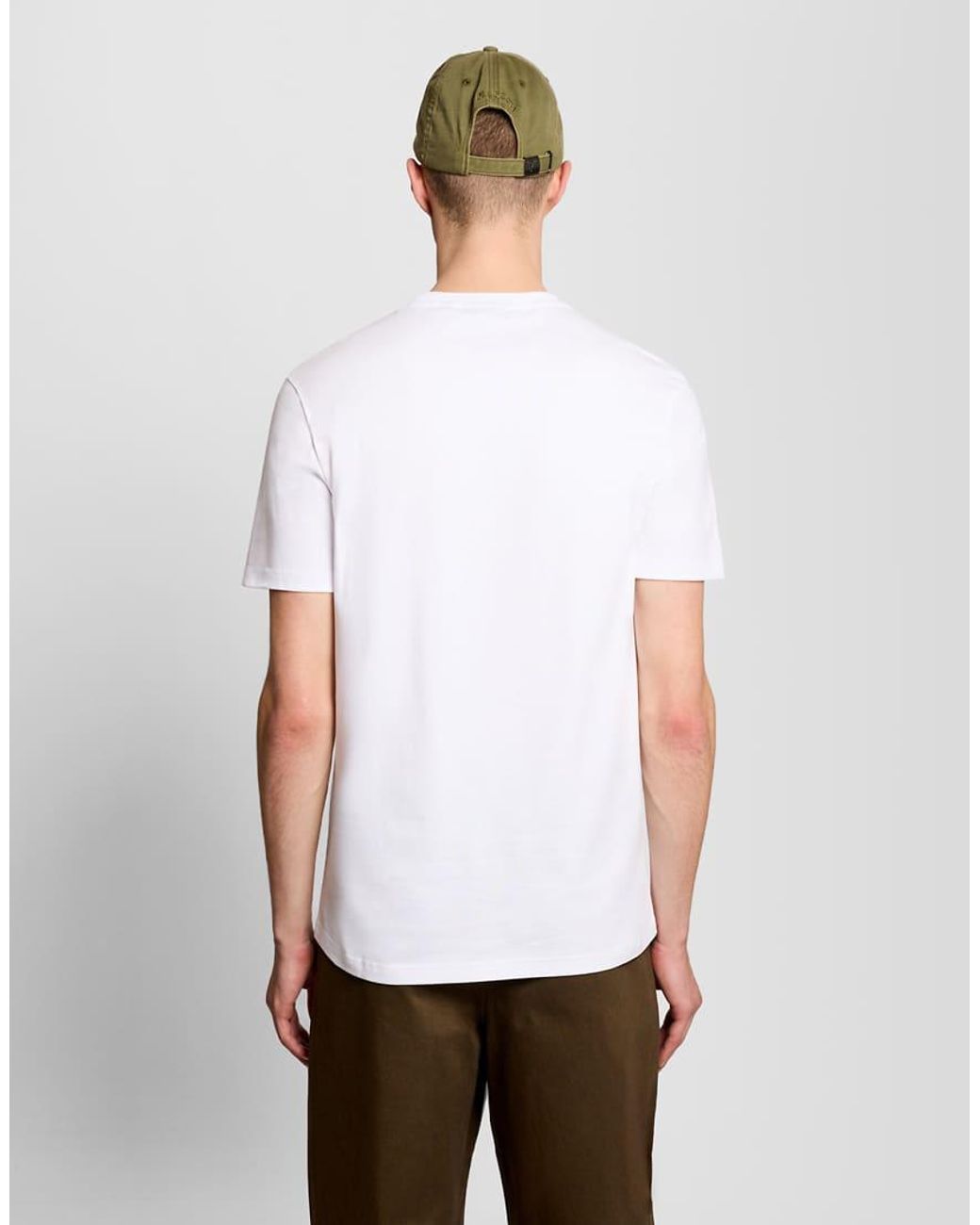 Lyle & Scott White Check Eagle Cotton T-Shirt for men