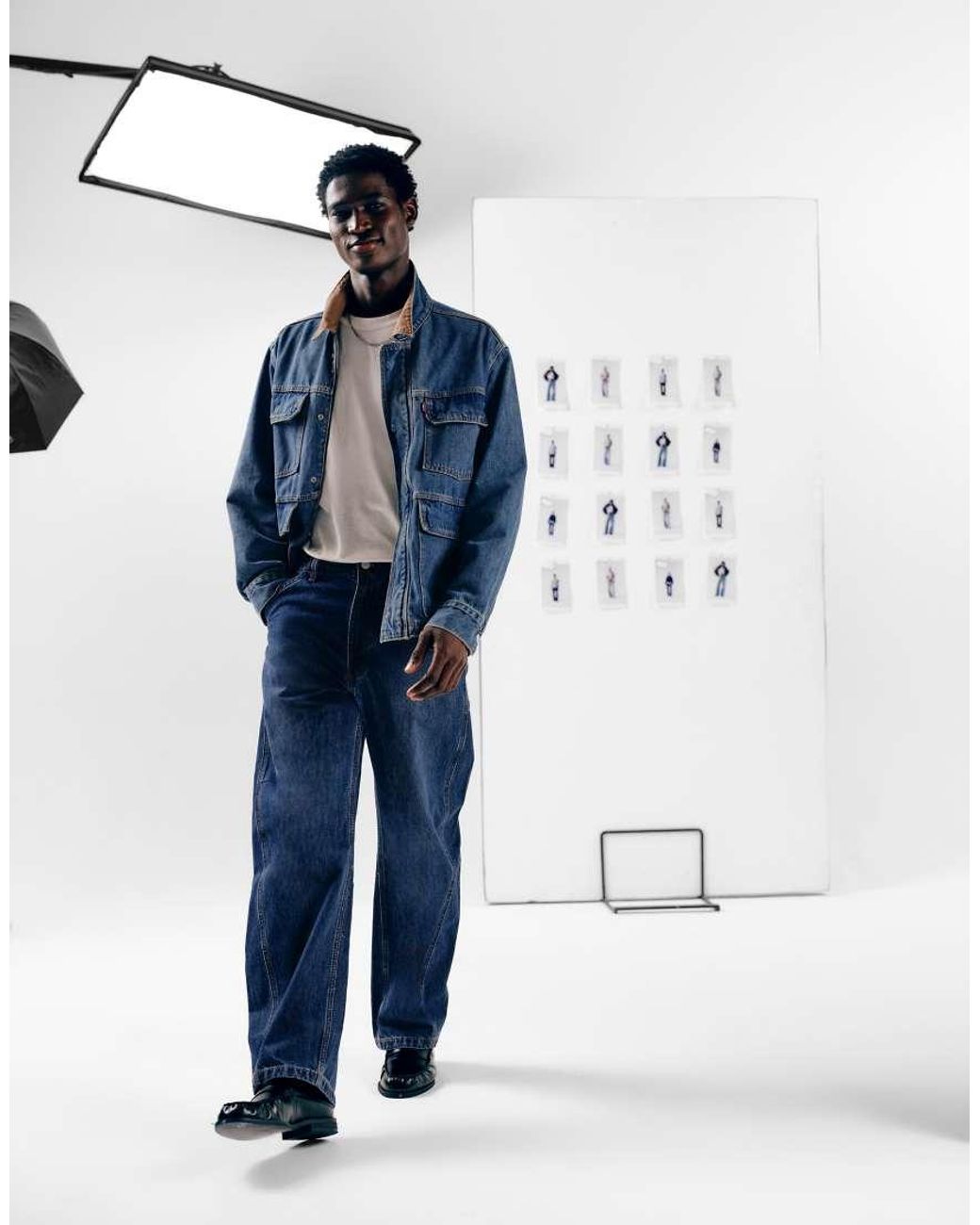 Levi's Blue Baggy Barrel Jeans for men