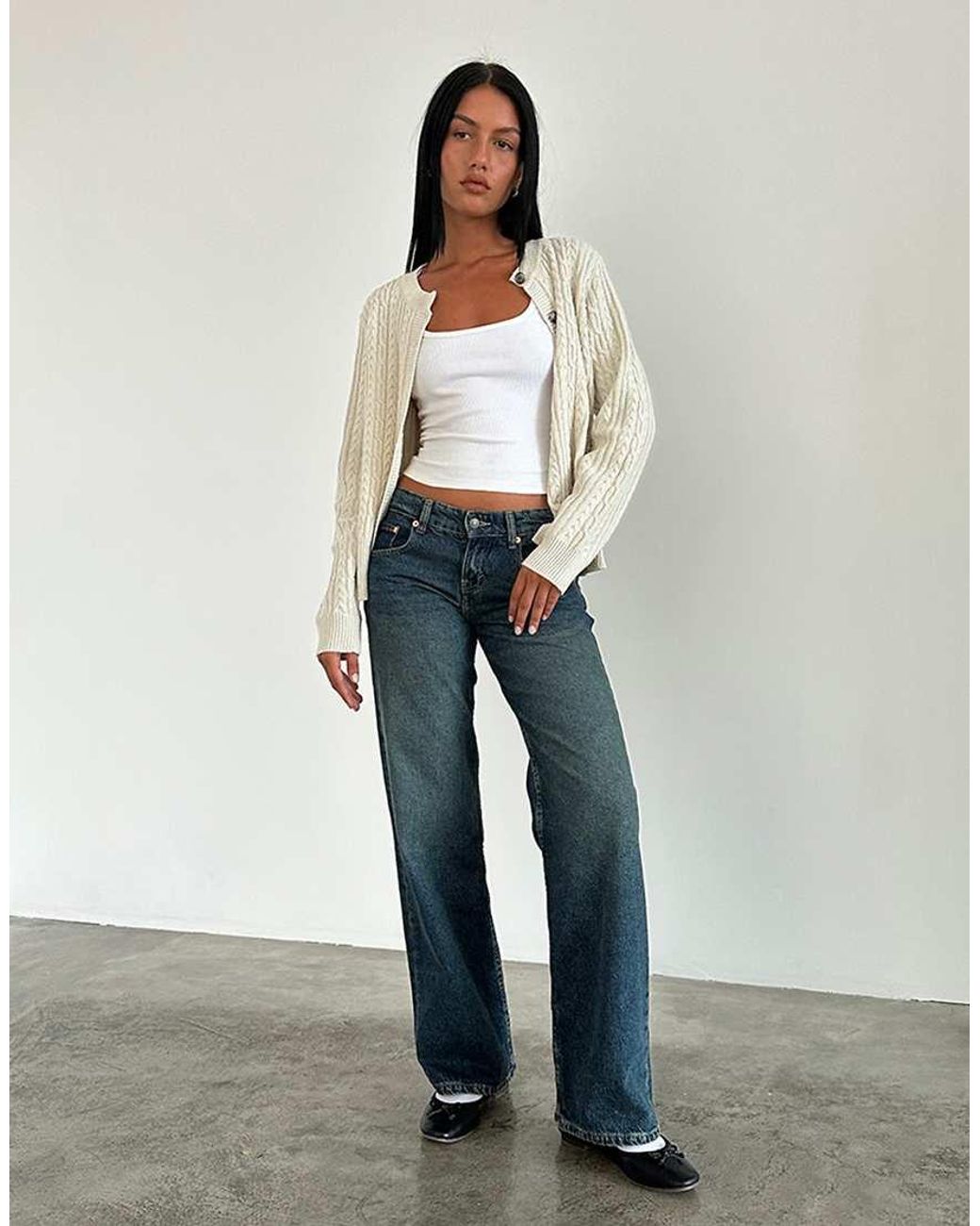 Motel Blue Parallel Leg Low Rise Jeans