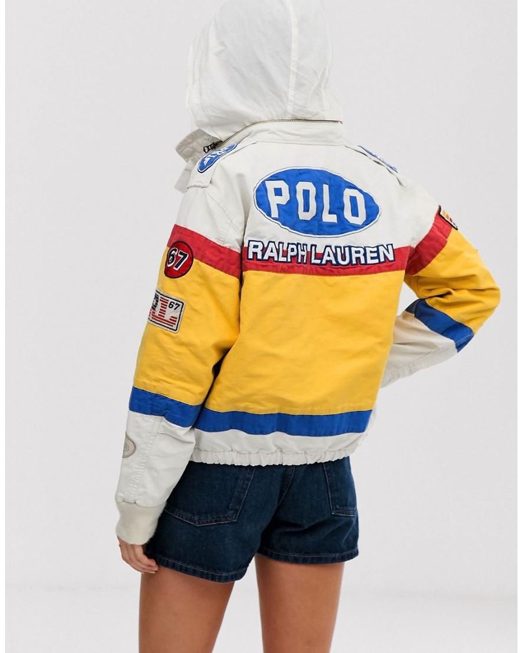 Polo ralph lauren patchwork baseball jacket top