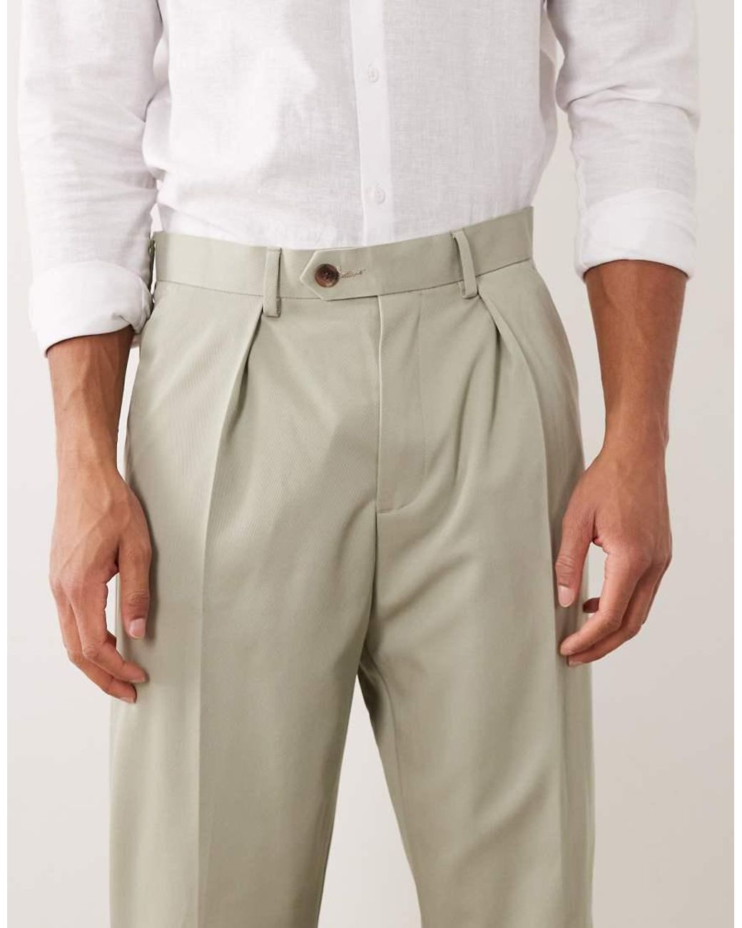 ASOS Green Tailored Carrot Fit Trousers for men