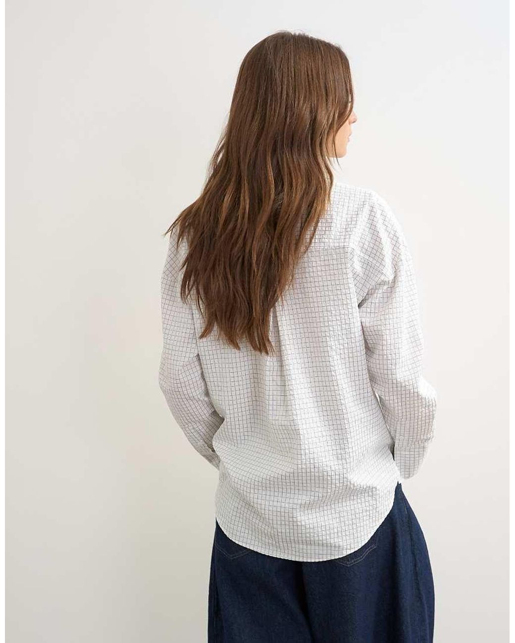 TOPSHOP Blue Tie Detail Check Shirt