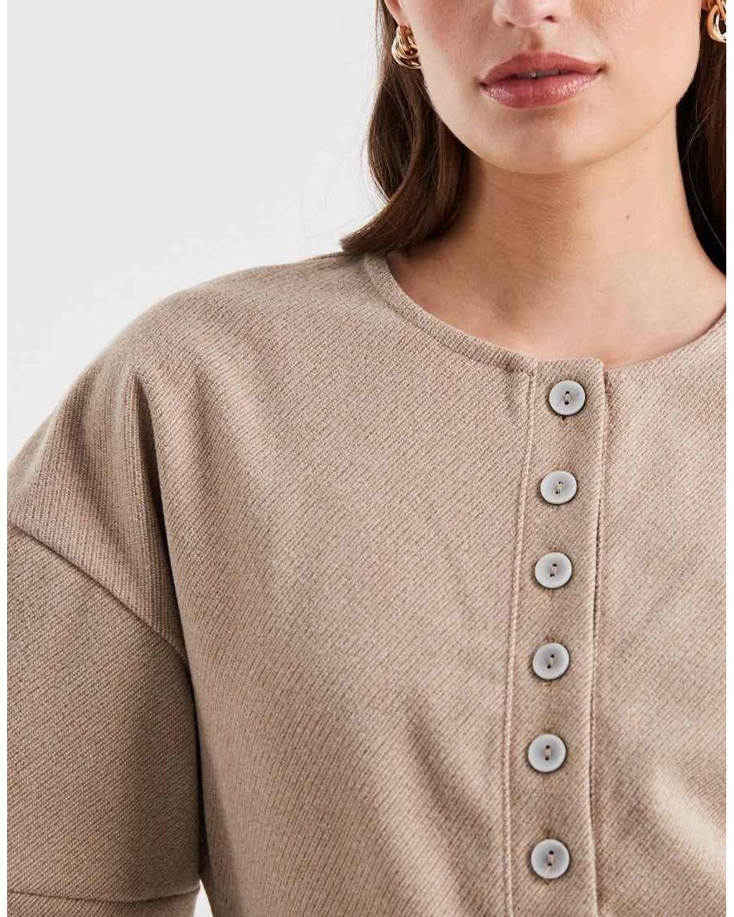 Vero Moda Natural Coccoon Sleeve Structured Jersey Cardigan