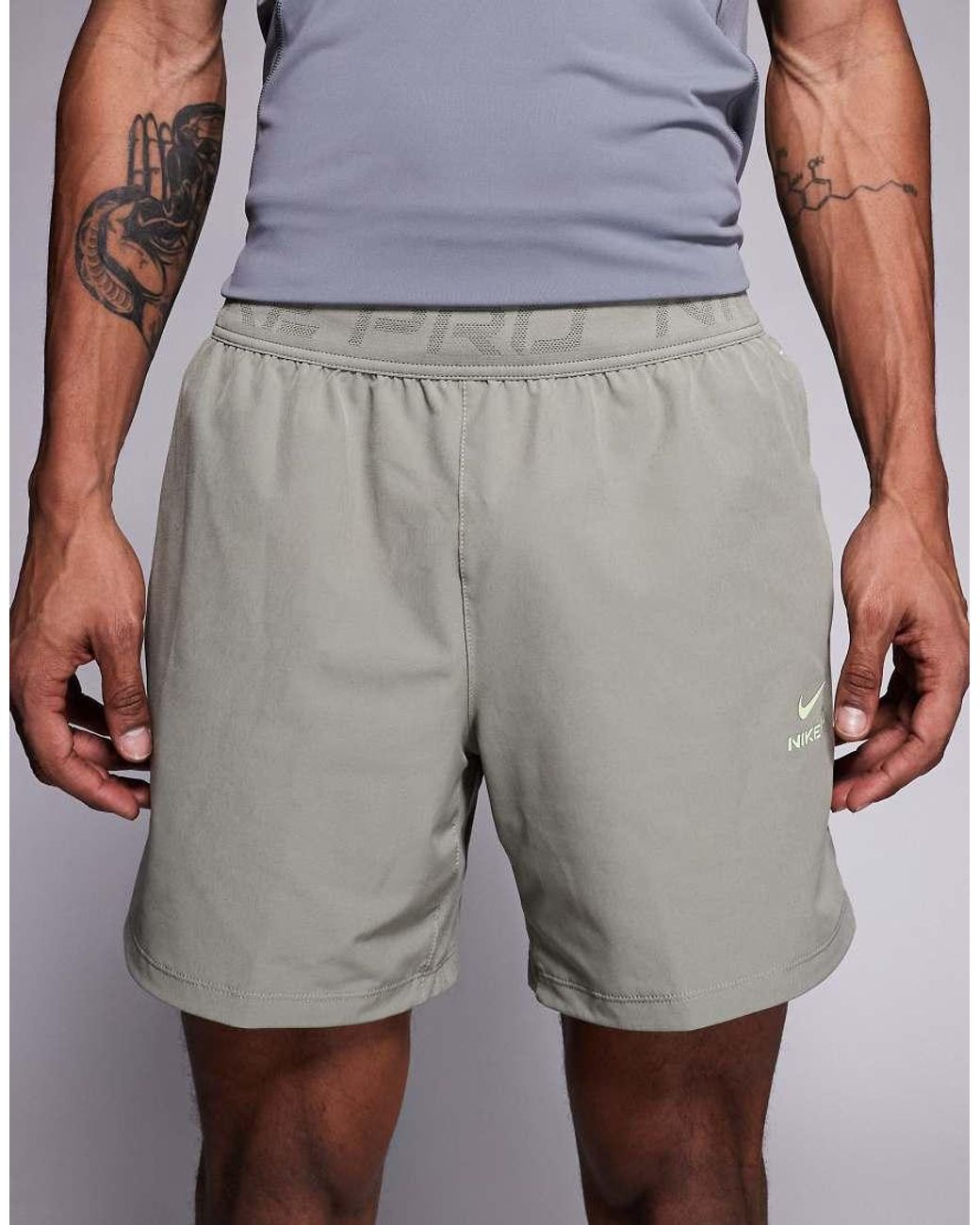 Nike Gray Nike Pro Training Dri-fit 6-inch Shorts for men