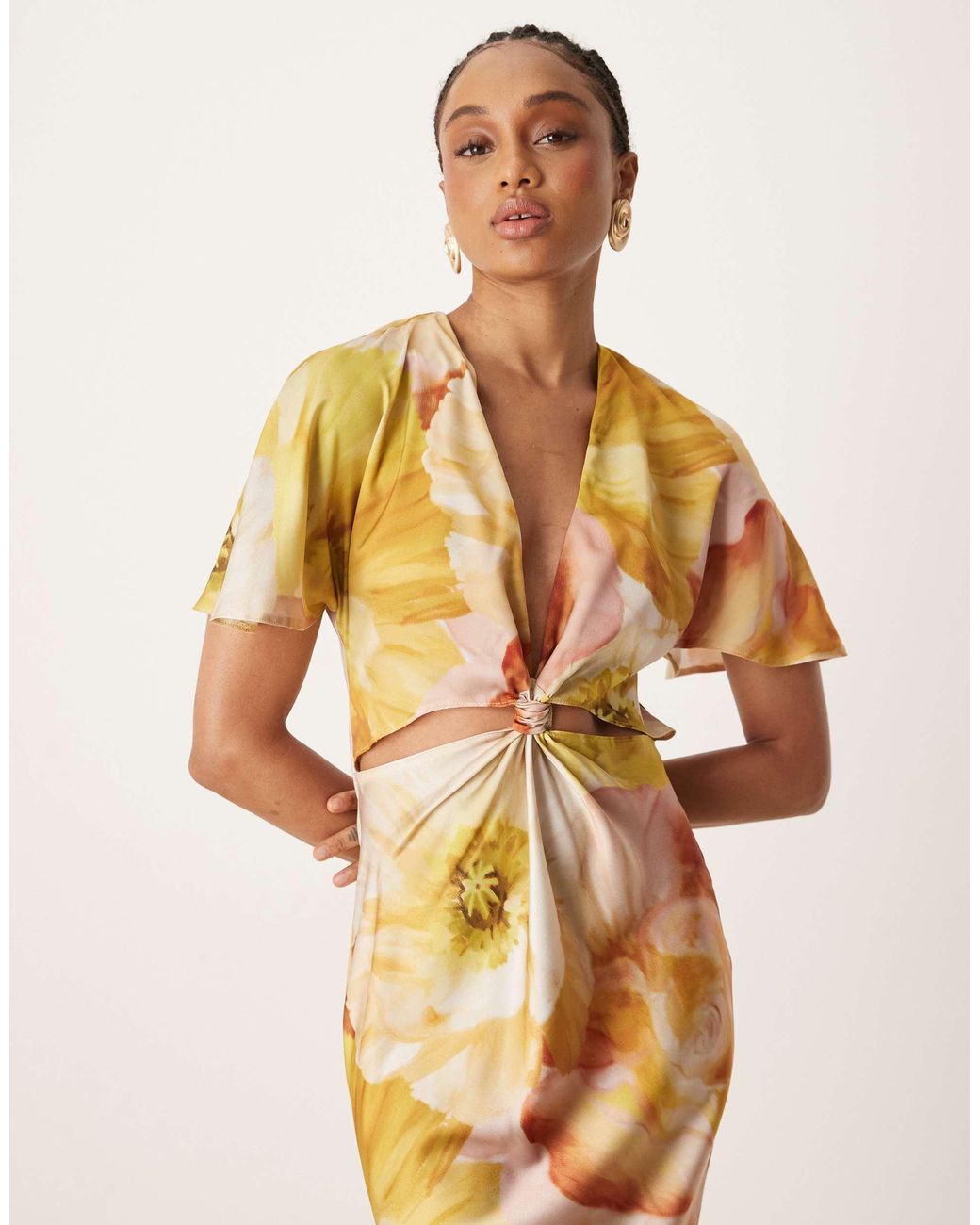 knee length dresses for ladies AMUR Deena One-shoulder Midi Dress
