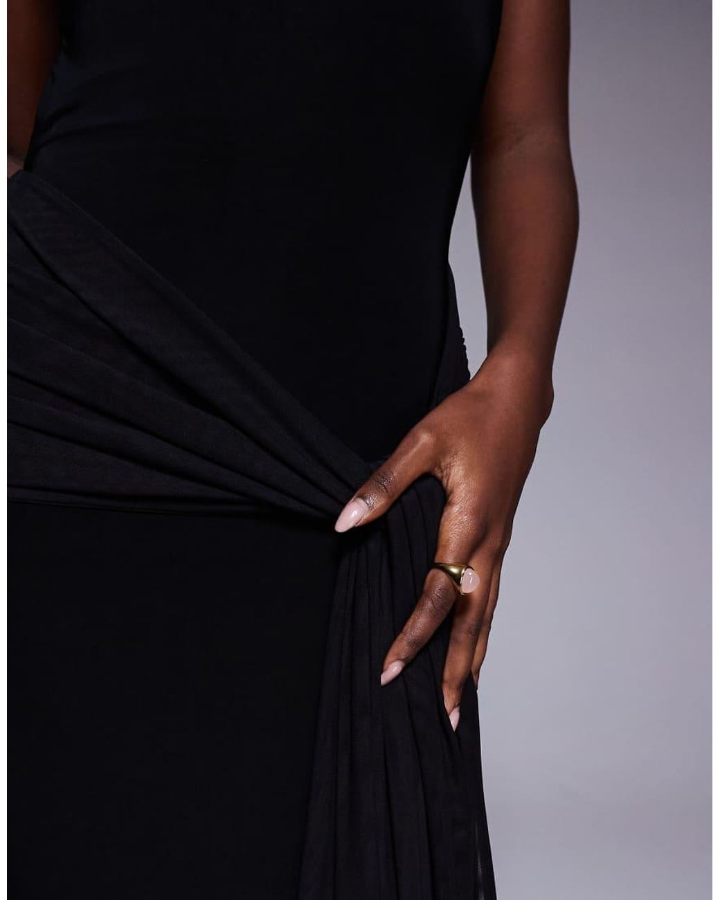 ASOS Blue High Neck Maxi Dress With Double Split