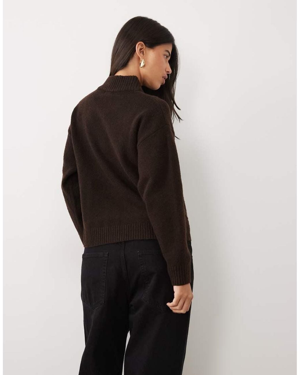 Pretty Lavish Black Knit Zip Down Bomber Jacket