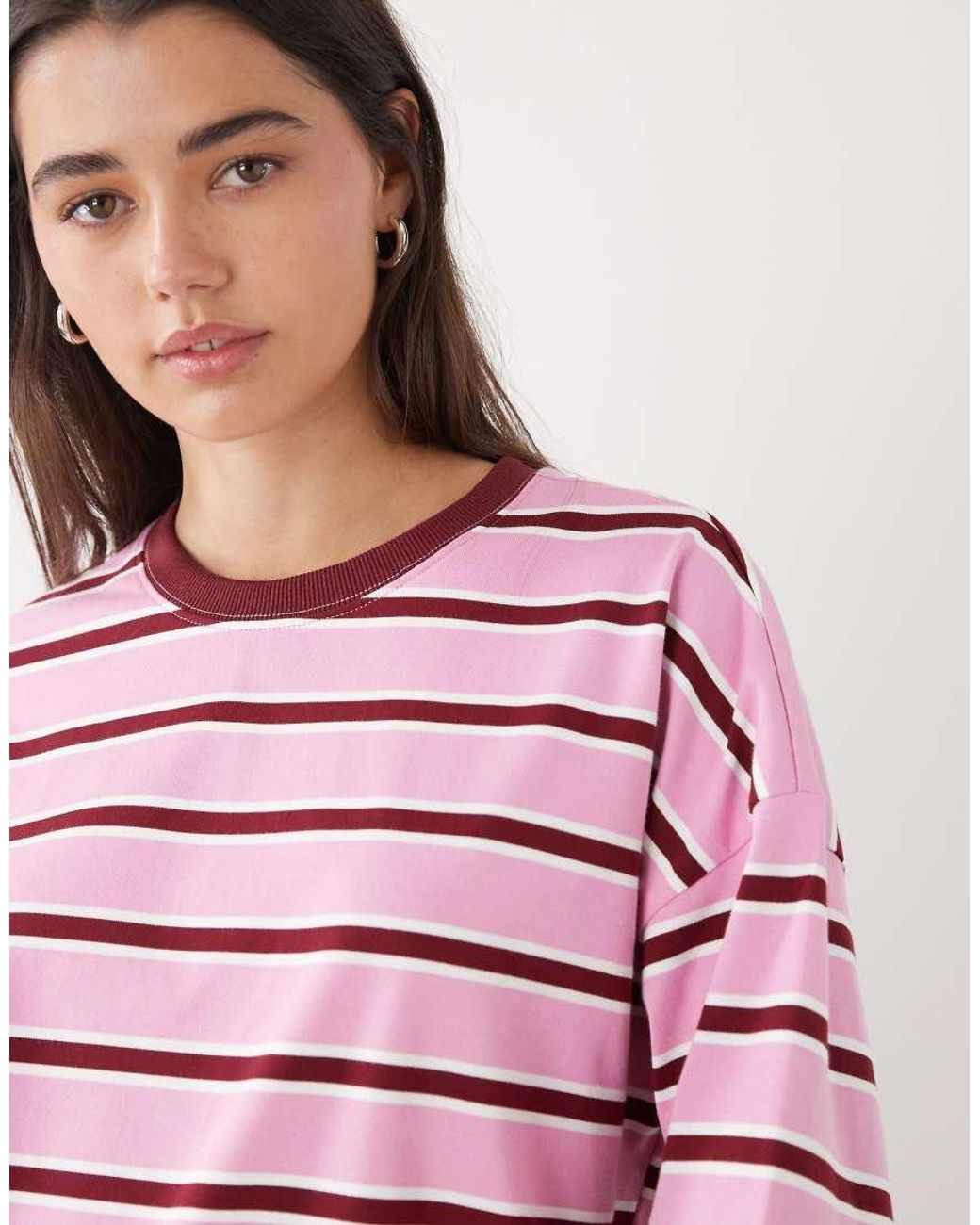 Noisy May Red Boxy Long Sleeve Top