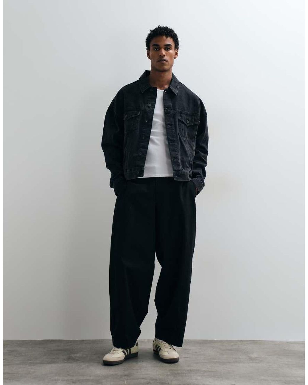 ASOS Blue Oversized Trucker Denim Jacket for men