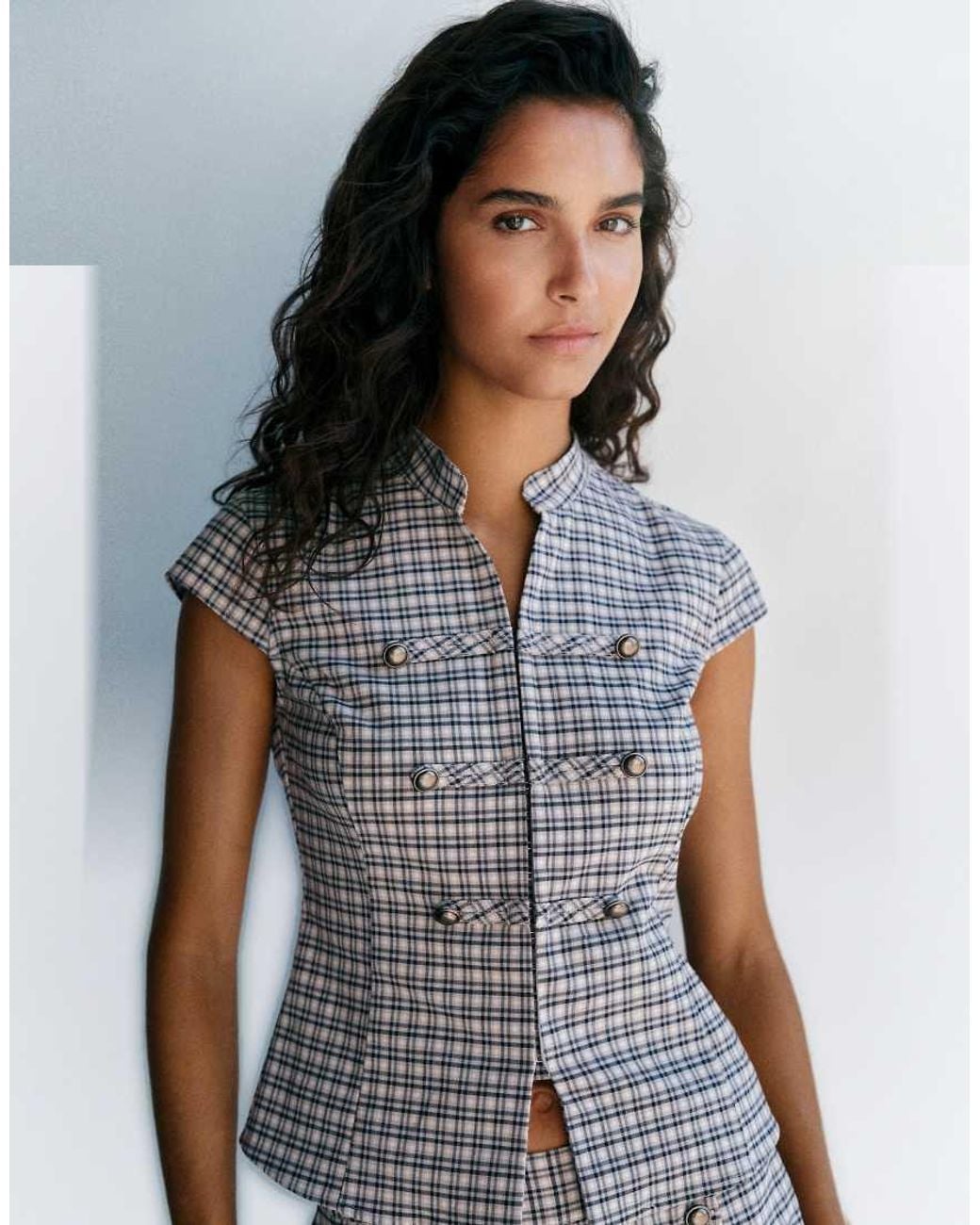 Pull&Bear Multicolor Check Shirt With Frog Fastenings