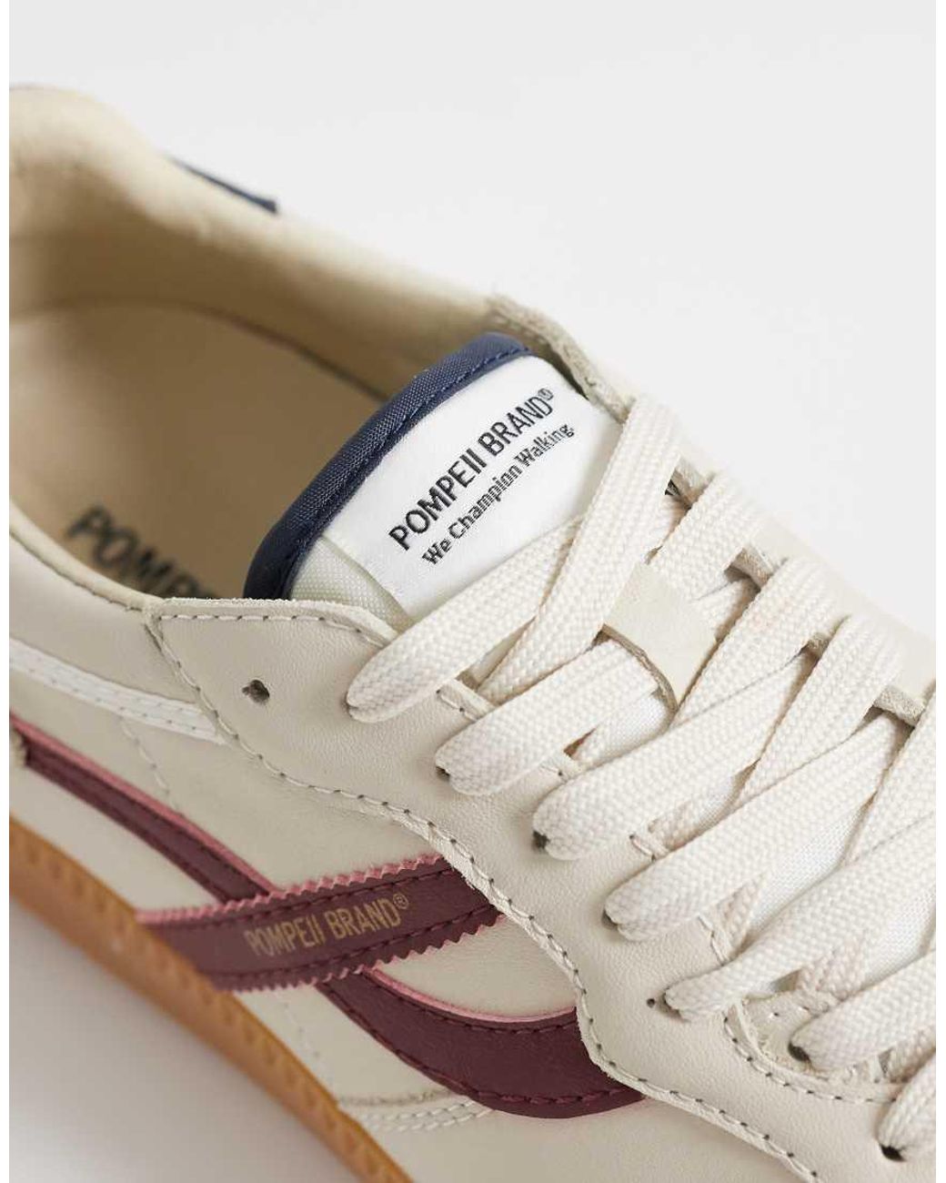 Pompeii UK White Pompeii Elan Sala Leather Rubber Sole Sneakers for men