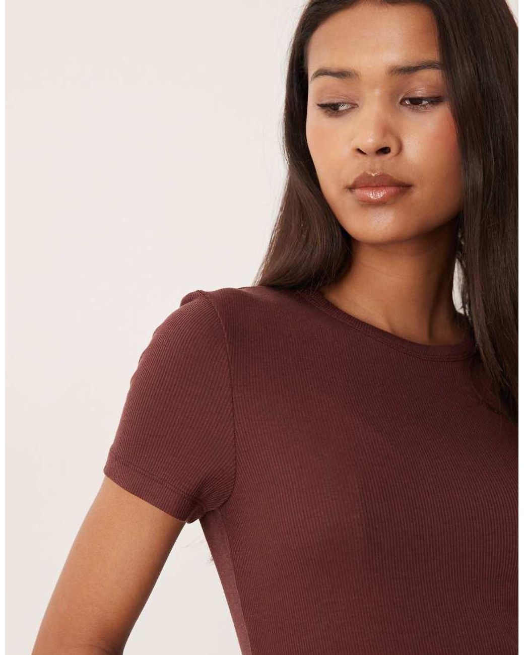 Aware Red Ribbed T-shirt