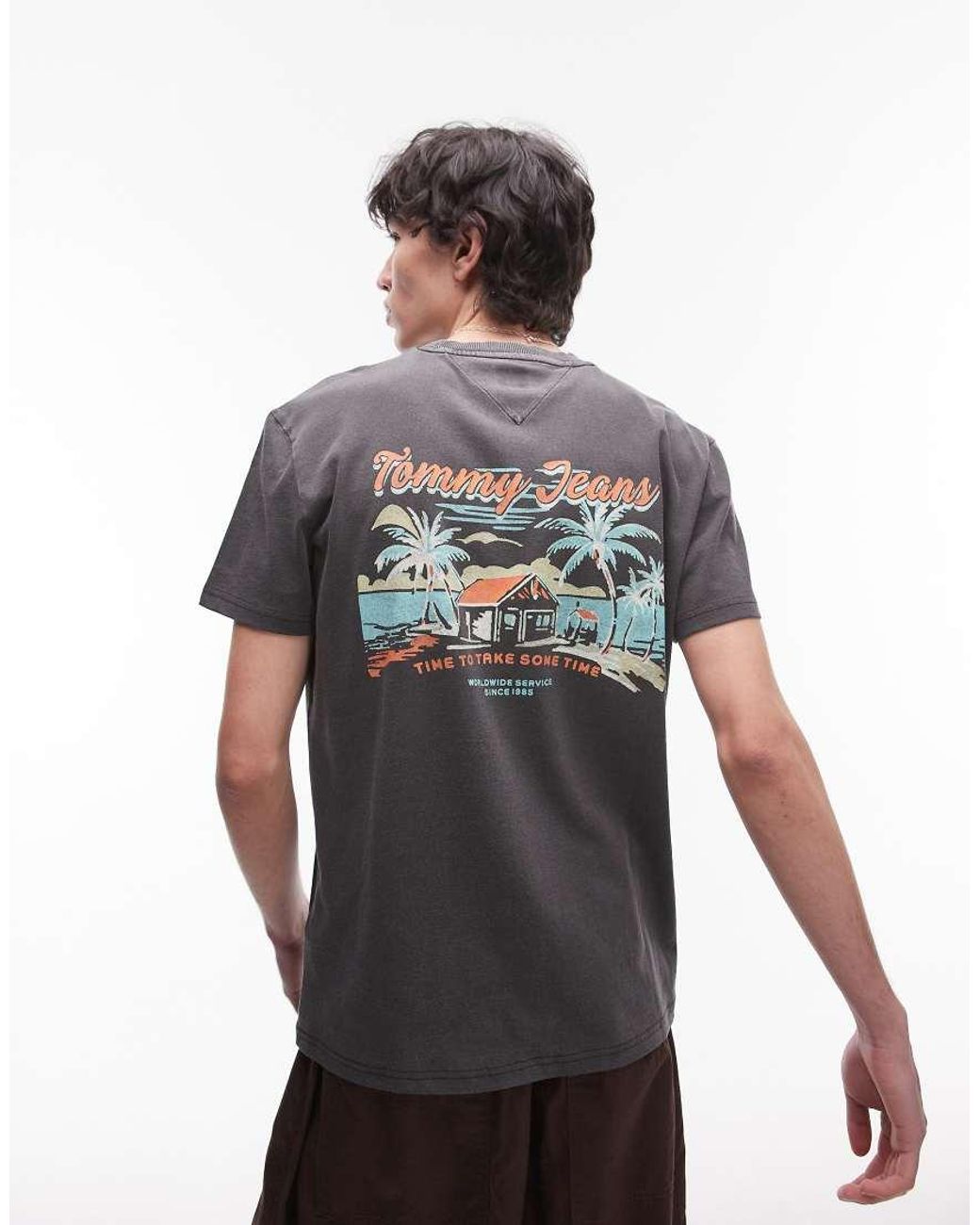 Tommy Hilfiger Black Unisex Tropical Backprint T-shirt