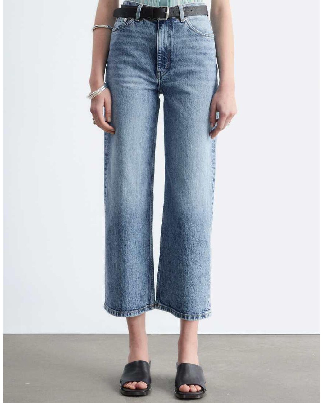 & Other Stories Blue Wide Fit Cropped Jeans