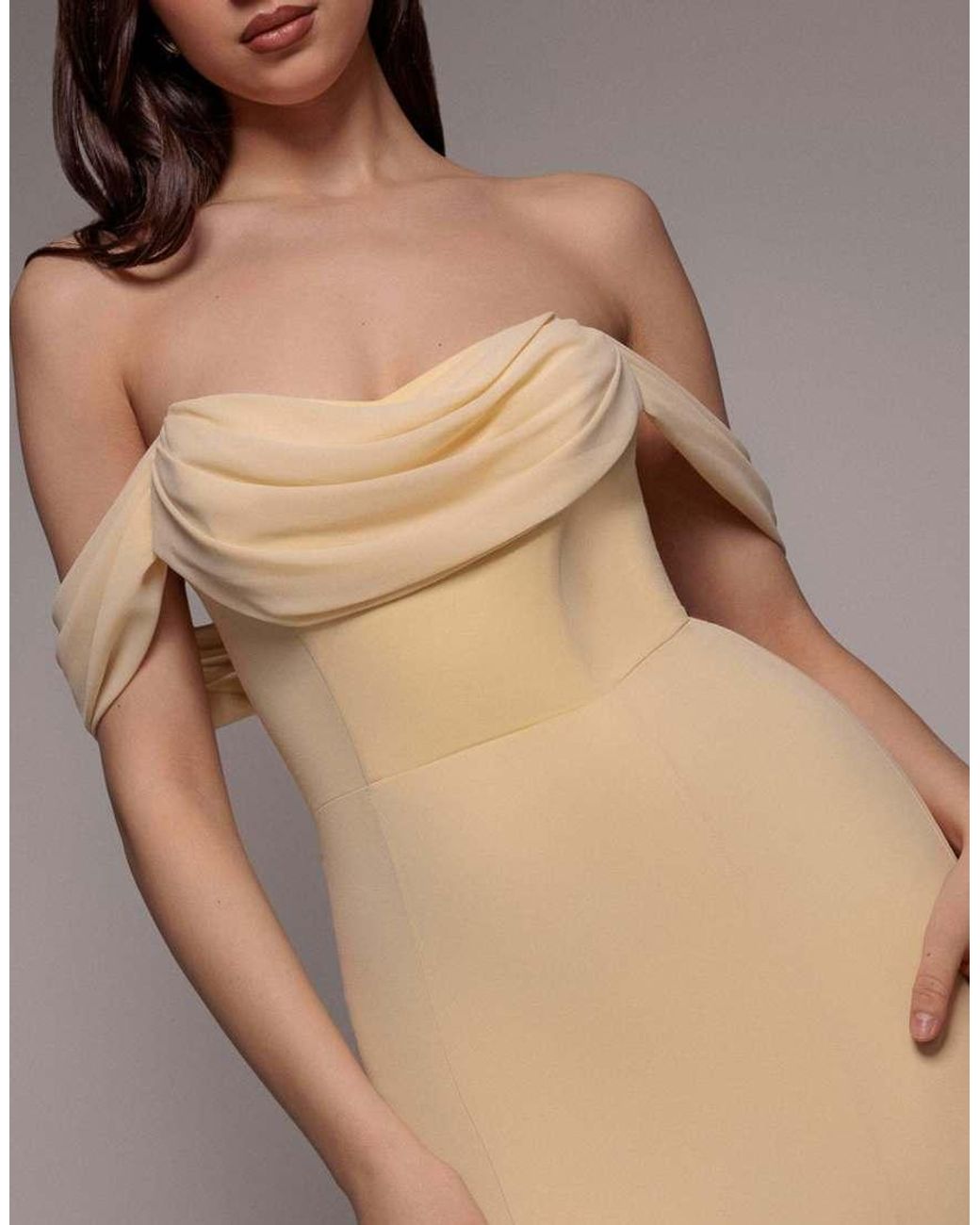 Goddiva Natural Sleeveless Pleated Chiffon Multiway Scarf Maxi Dress