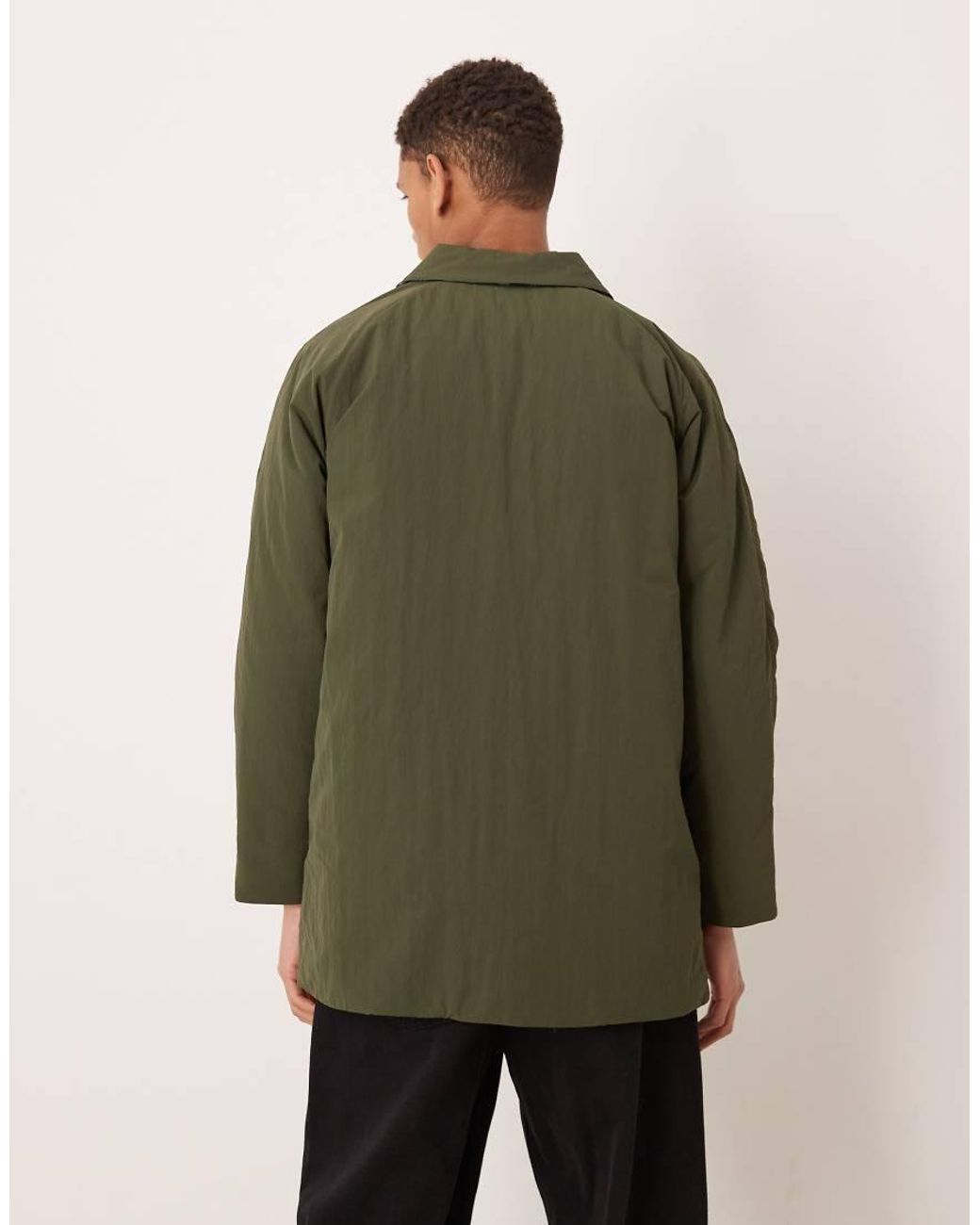Barbour Green Wadded Lorden Showerproof Mac Coat for men