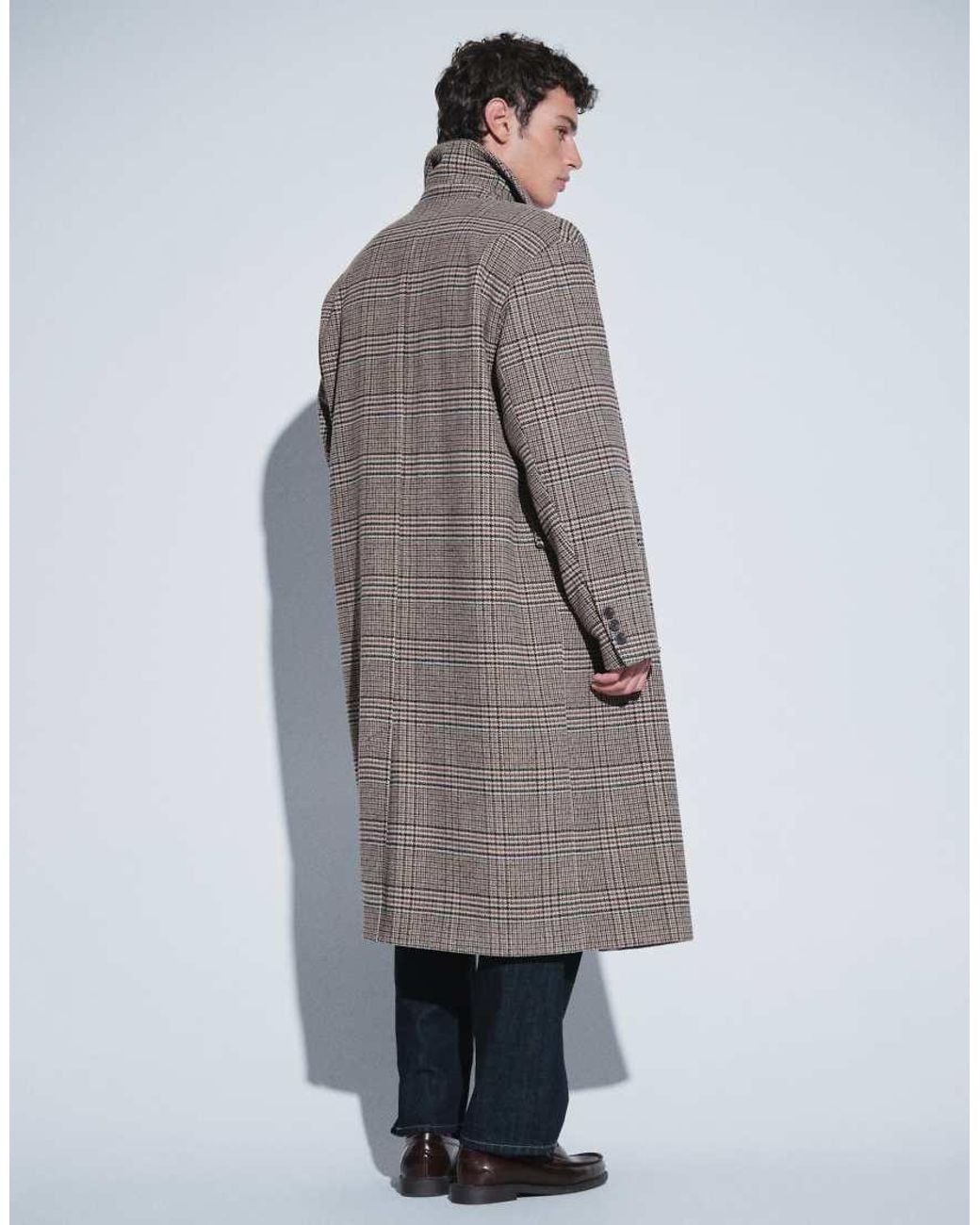 ASOS Blue Wool Look Oversized Overcoat for men